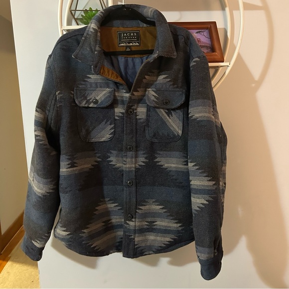 Jachs Other - JACHS New York Men's Extra Large XLAztec Wool Button Up Lined Jacket Shirt